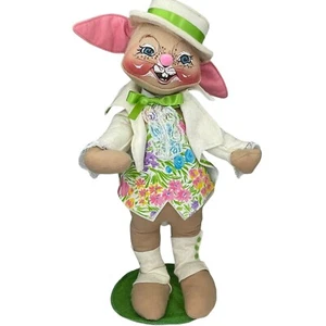Vintage Annalee Large 20” Easter Bunny Felt Doll 80’s Free Standing Doll - Picture 1 of 11