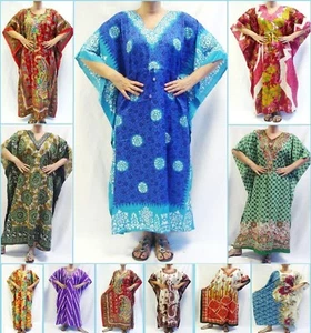 Kaftan Dress Taj Mahal Caftan Cover Up Flower Stripe Paisley M L XL 1X 2X Beach - Picture 1 of 39