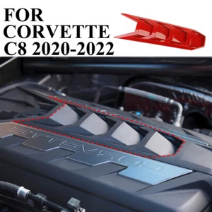 Red engine hood panel Trim Cover For Chevrolet Corvette C8 2020-2024 - Picture 1 of 6