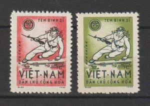 1965 Francobolli militari Vietnam del Nord Fuciliere Jumping Scott # M9-M10 MNH - Foto 1 di 2