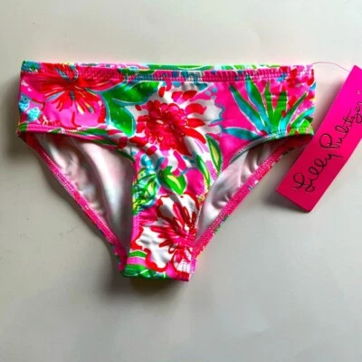 Lilly Pulitzer Girls 4 Journey to the Jungle Floral Bikini Bottom UPF 50 Pink - Image 1 of 4