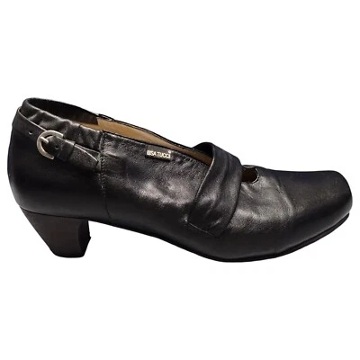 Lisa Tucci Heels Womens Size 8 Black Square Toe Block Heels Comfort Slip On - Image 1 of 4