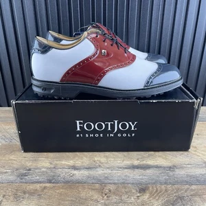 FootJoy DryJoys Premiere Series Wilcox Size 11 White Navy Red Golf Shoes - Picture 1 of 14