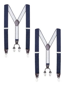 Buyless Fashion 2 Pack Suspender Men - 48" Elastic Adjustable Straps 1 1/4" - Y - Picture 1 of 133