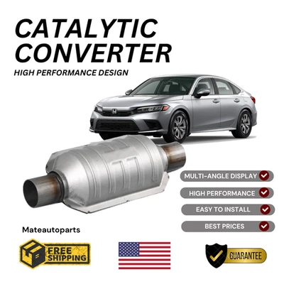 For All Honda Civic Catalytic Converter 2.25" High Quality Best Materials - Image 1 of 4