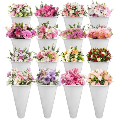 Cubos de flores de plástico de 16 piezas, cubo floral de 14,5 pulgadas de alto para flores cortadas,... Foto 1 de 4