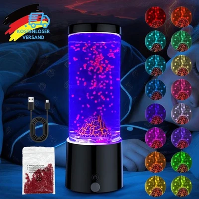Lavalampe,16 Farben Vulkan Lavalampe mit Fernbedienung, Lava Lampe LED RGB, - Bild 1 von 4
