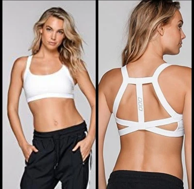Sujetador deportivo pequeño con arnés blanco Lorna Jane para mujer  Foto 1 de 4