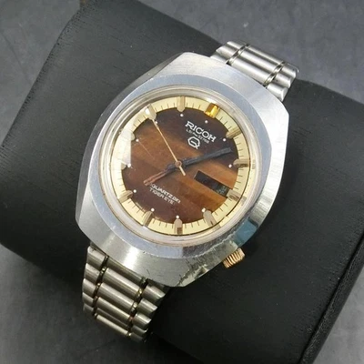 Reloj Pulsera RICOH Ojo de Tigre Cuarzo Reloj Joyería Reparación Piezas De Colección Foto 1 de 4