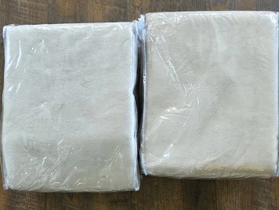 Pottery Barn Velvet Twill Blackout Curtains 2 Panels 50x84 Oatmeal NEW Drapes - Image 1 of 2