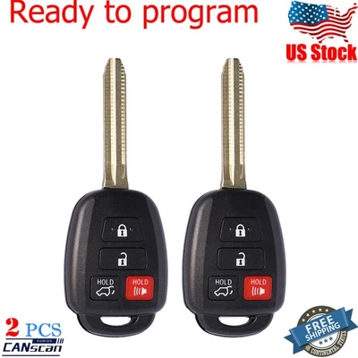 2 para 2014 2015 2016 2017 2018 Toyota Rav4 Highlander coche sin llave mando a distancia llavero Foto 1 de 4