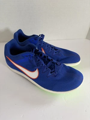 Nike Rival Zapatos de Pista de Distancia 9.5 Para Hombres Azul Correr Sprint PUNTAS FALTANTES Foto 1 de 4