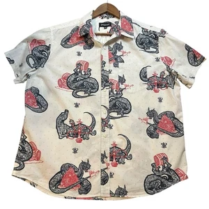 Camisa Betabrand Para Hombres Con Botones Talla 2XL Dragón de Fuego AOP Novedad Preppy EE. UU. - Imagen 1 de 12