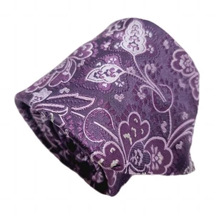 Ike Behar Necktie Purple Floral Pattern Men's Silk Neck Tie Jacquard Fabric - Picture 1 of 5