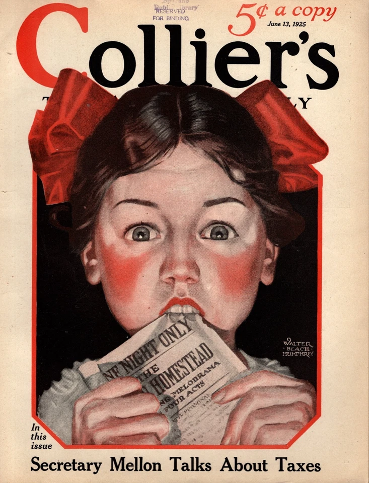 1925 Collier's June 13-Tennis' Bill Tilden; What are the chances of lower taxes? Foto 1 de 1