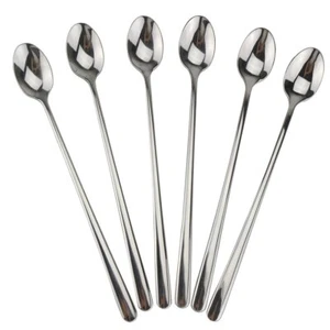6er Set Löffel mit langem Griff 9 Zoll Eistee Premium 18/10 Edelstahl Eis - Bild 1 von 7