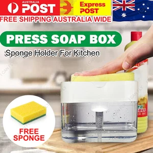 2 in1 Soap Pump Dispenser Sponge Holder Kitchen Sink Washing Cleaning Tool DF - Picture 1 of 11