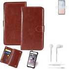 CASE FOR Ulefone Note 6T BROWN + EARPHONES FAUX LEATHER PROTECTION WALLET BOOK F