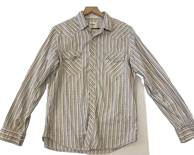 Fossil 54 Vintage Fit Long Sleeve Shirt Men’s Size Large Western Pearl Snaps .. - Image 1 of 4
