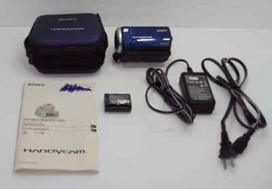 BLUE Sony Handycam DCR-SR47 60GB Video Digital Camcorder + Battery + AC Adapter - Picture 1 of 6