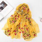 Women's Chiffon Scarf Lightweight Scarves Fashion Floral Print Scarfs Shawl Us