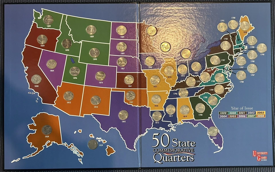 1999-2008 100-coin 50 State Quarter Complete Set (Dansco Albums) - Image 1 of 1