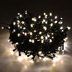 Łańcuch świetlny LED 100 ciepły biały wewnątrz na zewnątrz oświetlenie świąteczne 