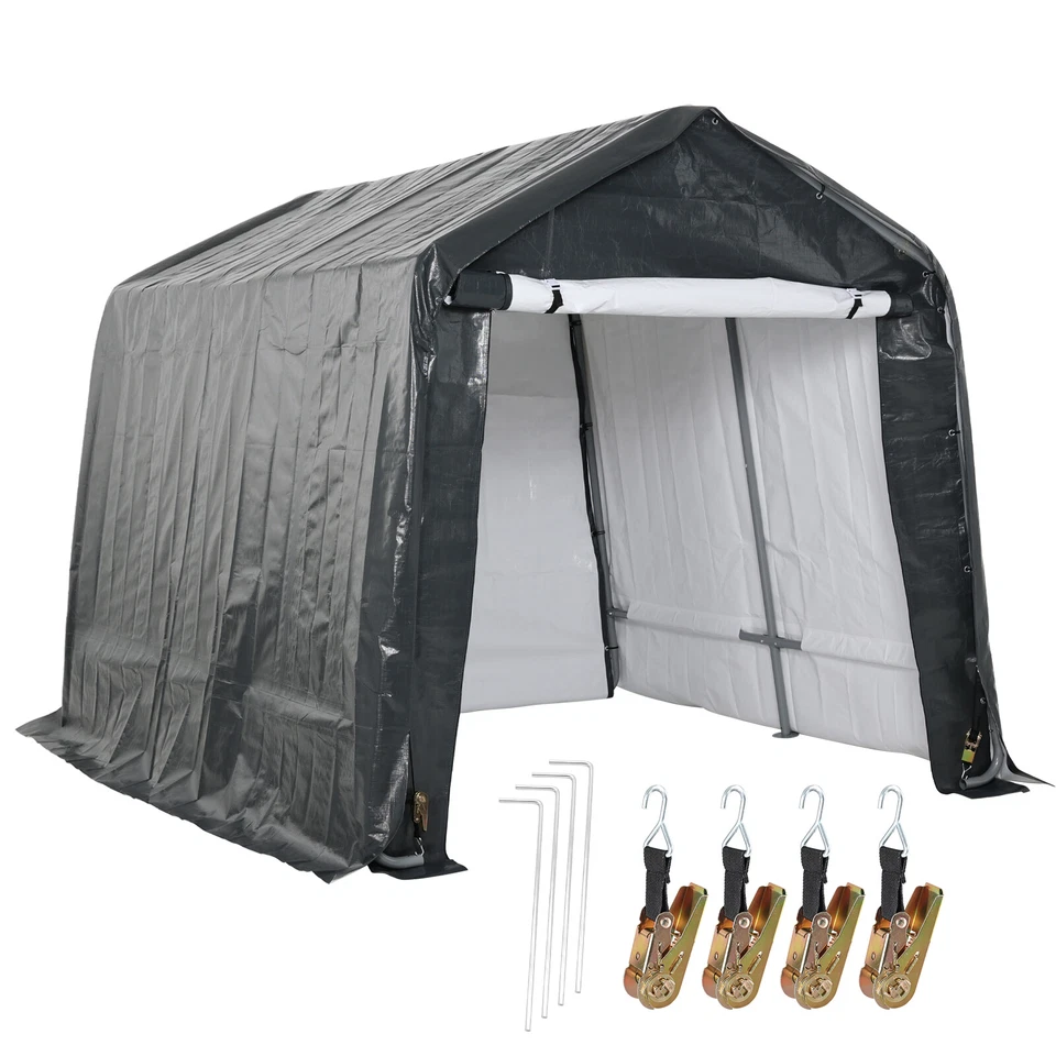TOOENJOY Aoodor Outdoor Heavy Duty Storage Shelter Portable Shed Carport w/Zipper Door
