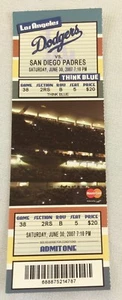 MLB 2007 06/30 San Diego Padres at LA Dodgers Full Ticket-Nomar Garciaparra HR - Picture 1 of 1