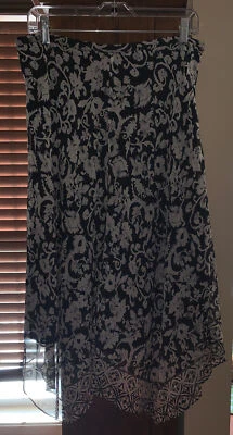 Charter Club Women's Silk Floral Black White Skirt Size 12 - Image 1 of 4
