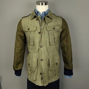 J Crew Jacket Womens Medium Green Military Boyfriend Quilted Utility Coat B2589 - Picture 1 of 16