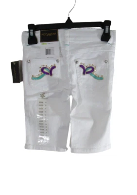 Bermudas vaqueras Rocawear nuevas con etiquetas 4 blancas precio de venta sugerido por el fabricante 34 USD Foto 1 de 2