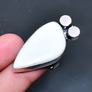 Mother Of Pearl, Pink Chalcedony Gemstone Ring US Size 9 - Picture 1 of 1
