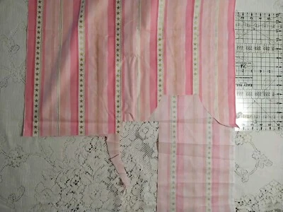 Sarah Jane Fabric Magic Michael Miller Quilt Remnant Pink Gold Stars Stripes - Image 1 of 3