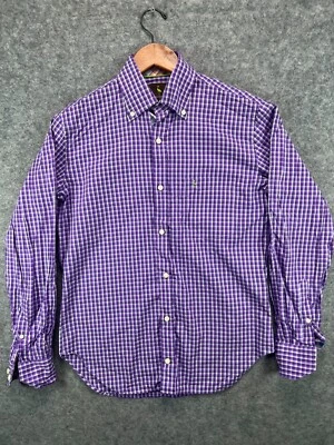 Camisa TAILORBYRD Para Hombre Pequeña Púrpura Cuadros Verde Flamenco Abotonada Manga Larga Foto 1 de 4