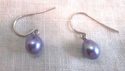 925 Silver (Sterling) Wire Earrings Cultured Pearls - Image 1 of 4