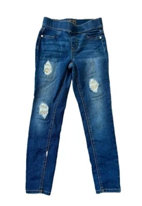 Justice Sz 8 Girls Mid-Rise Legging Jeans Distressed Embellished Jeggings - Picture 1 of 6