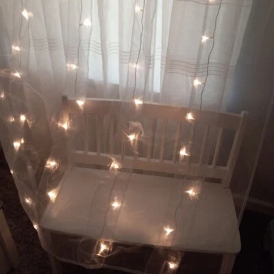 Волшебная освещенная прозрачная занавеска гламурный фон белый 54 дюйма ширина х 84 дюйма длинный фон - Изображение 1 из 4