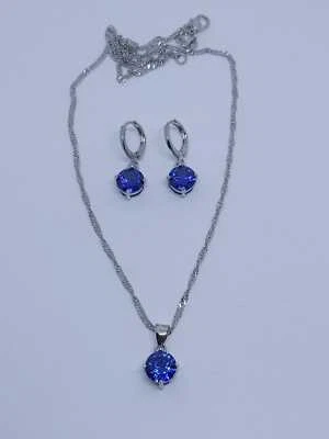 Halskette & Ohrringe Set Damen Strass Zirkonia Kette Band Choker Beauty Fashion - Bild 1 von 4