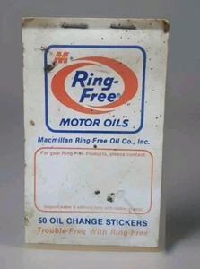 Vintage Macmillan Ring Free Motor Oils - Oil Change Stickers Partial Booklet - Picture 1 of 11