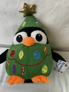 Fábrica de juguetes árbol de Navidad pingüino 13" adornos de felpa vacaciones juguete suave - Imagen 1 de 8