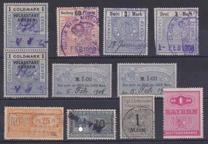 Lot Stempelmarken / Gebührenmarken  Hessen, Sachsen, Bayern etc. ca. 1900 - 1940 - Picture 1 of 1