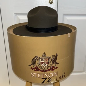 VTG Stetson Boy Scout Scoutmaster Drill Sargent Hat Box No Lid Sz 7 1/4 Long - Picture 1 of 10