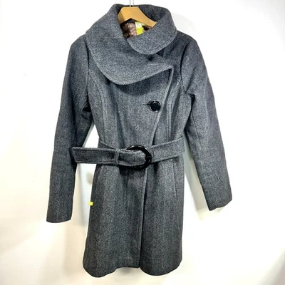 Abrigo Soia & Kyo Mujer M Chaquetón Lana Trinchera Gris Espiga Canadá Clásico Foto 1 de 4