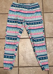 So Large Girls (10-12) PJ Pants Warm Winter Snowflake 100% Polyester Cuff Bottom - Picture 1 of 6