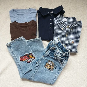 Gap Kids Boys Jeans Shirts Tops Long Sleeve Cotton Size 4 5 XS Lot Of 5 - Picture 1 of 18