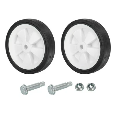 2pcs 6" Universal Air Compressor Wheel with 0.5" Hole White Black - Image 1 of 4