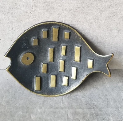 Walter Bosse / Hertha Baller - Fisch-Schale - Messing - 50er Jahre - signiert - Bild 1 von 2