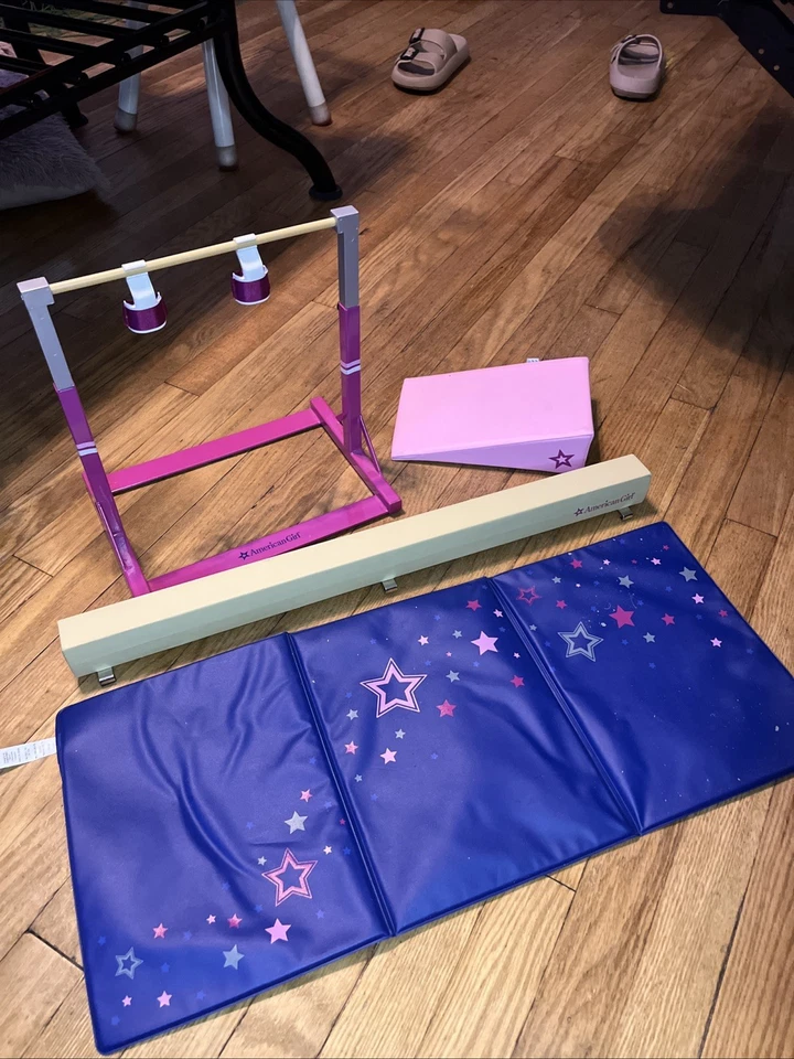 Juego de gimnasia American Girl Doll ~ haz de equilibrio, tapete, barra, almohadilla de cuña ~ juego de 4  Foto 1 de 4