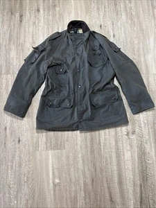 Barbour Cowen Commando Wax Field Jacket C40 Sage Green Flannel Lined - Picture 1 of 16